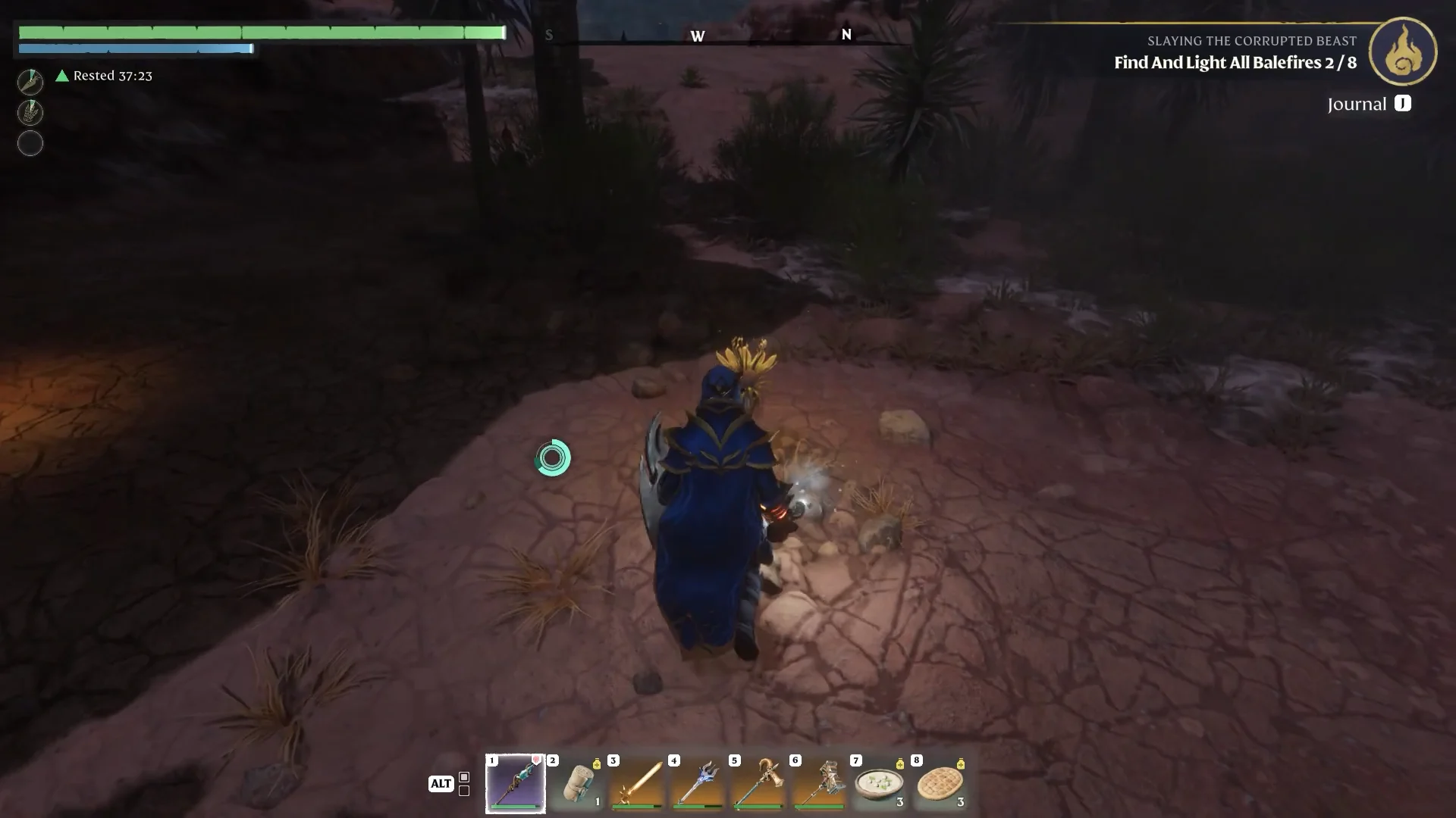 harvesting a glowing flower at night