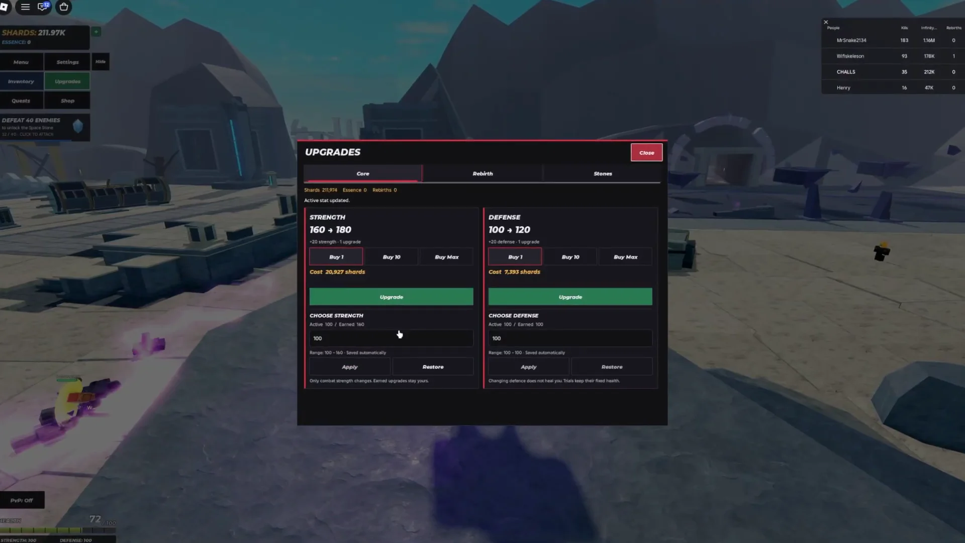 Purchasing Core Upgrades