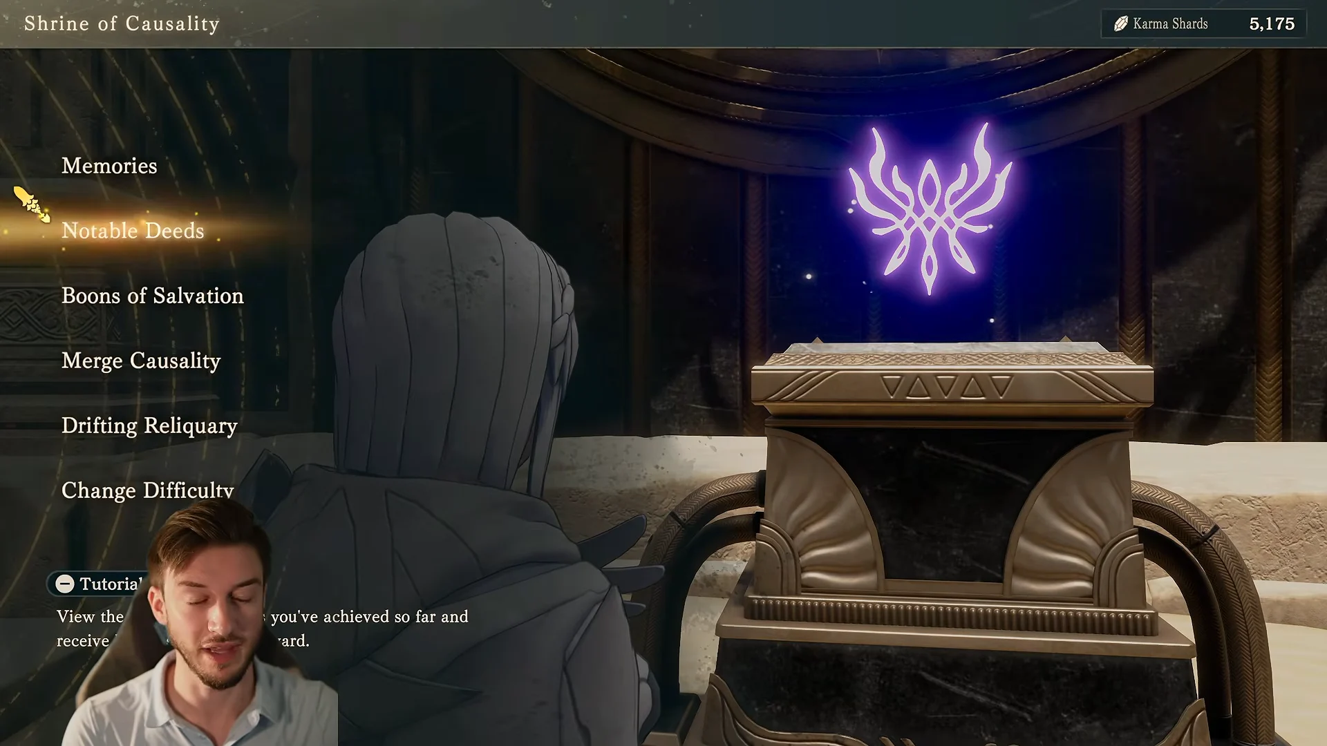 Accessing the Drifting Reliquary menu