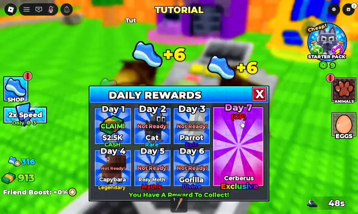 Training speed & claiming daily reward