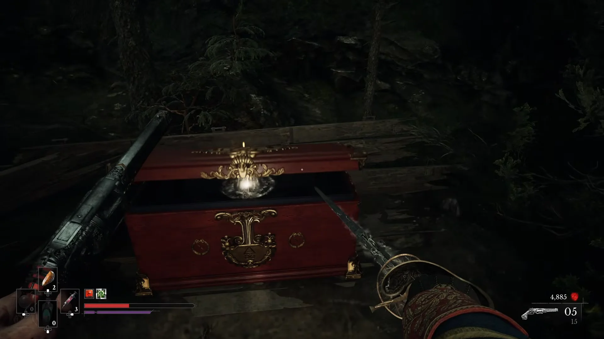 Defeating the Target & Opening the Chest