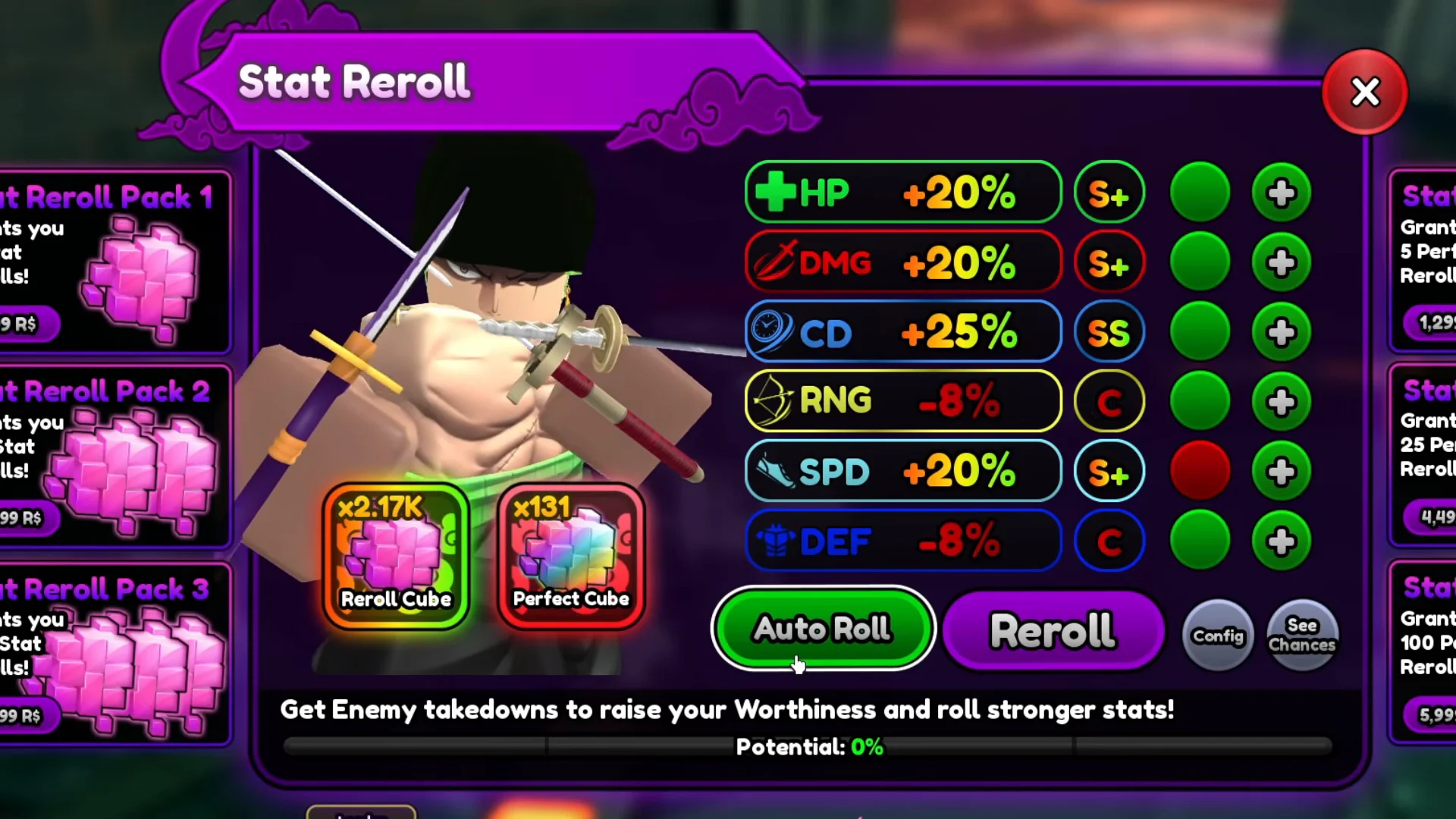 Stat Rerolling Zaro