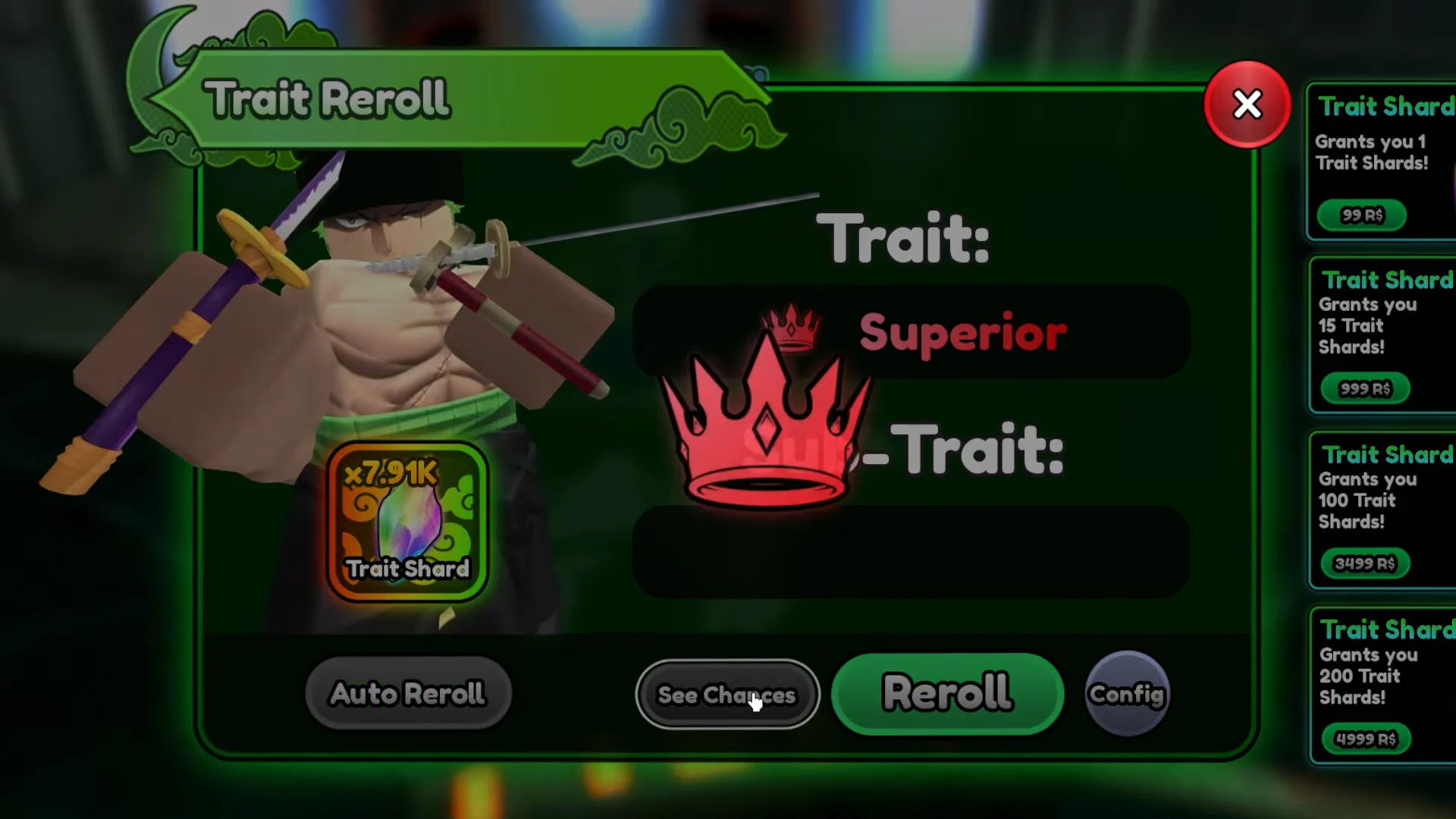 Trait Rerolling on Zaro