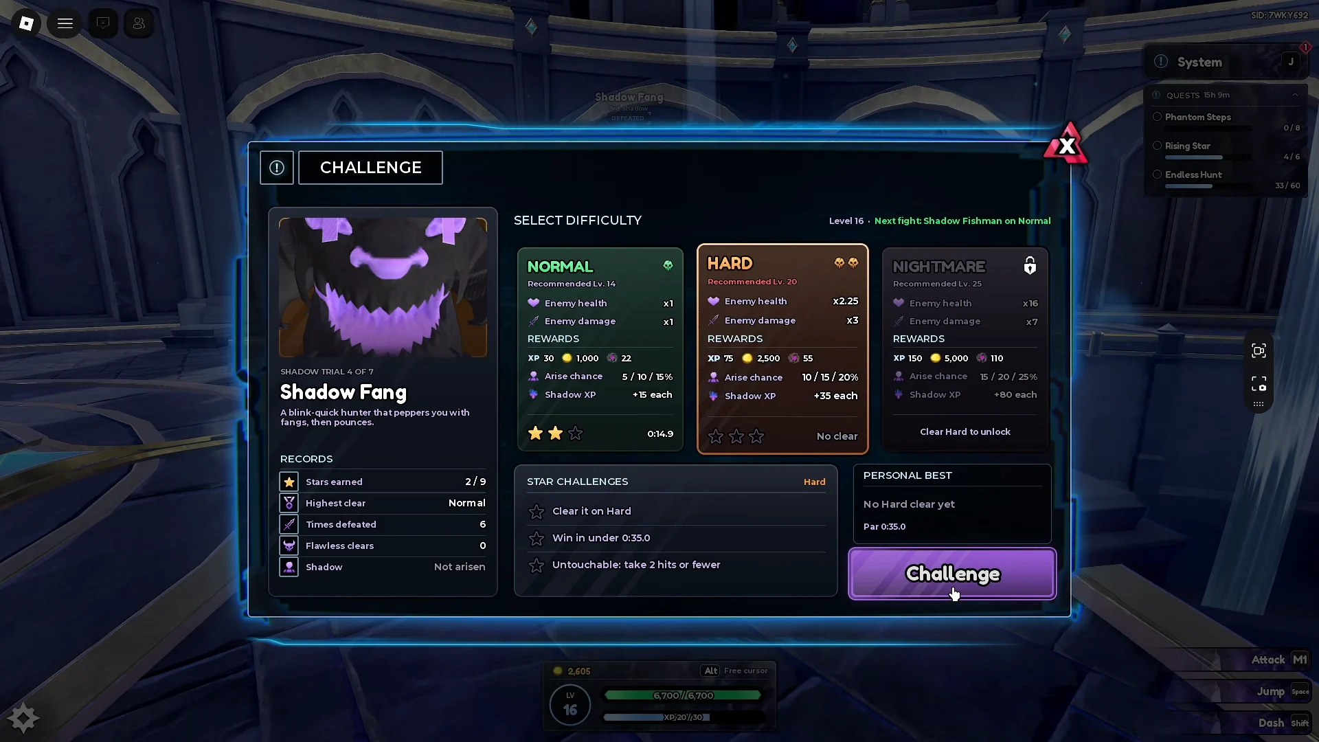 Fighting Shadow Fang (Hard Difficulty)