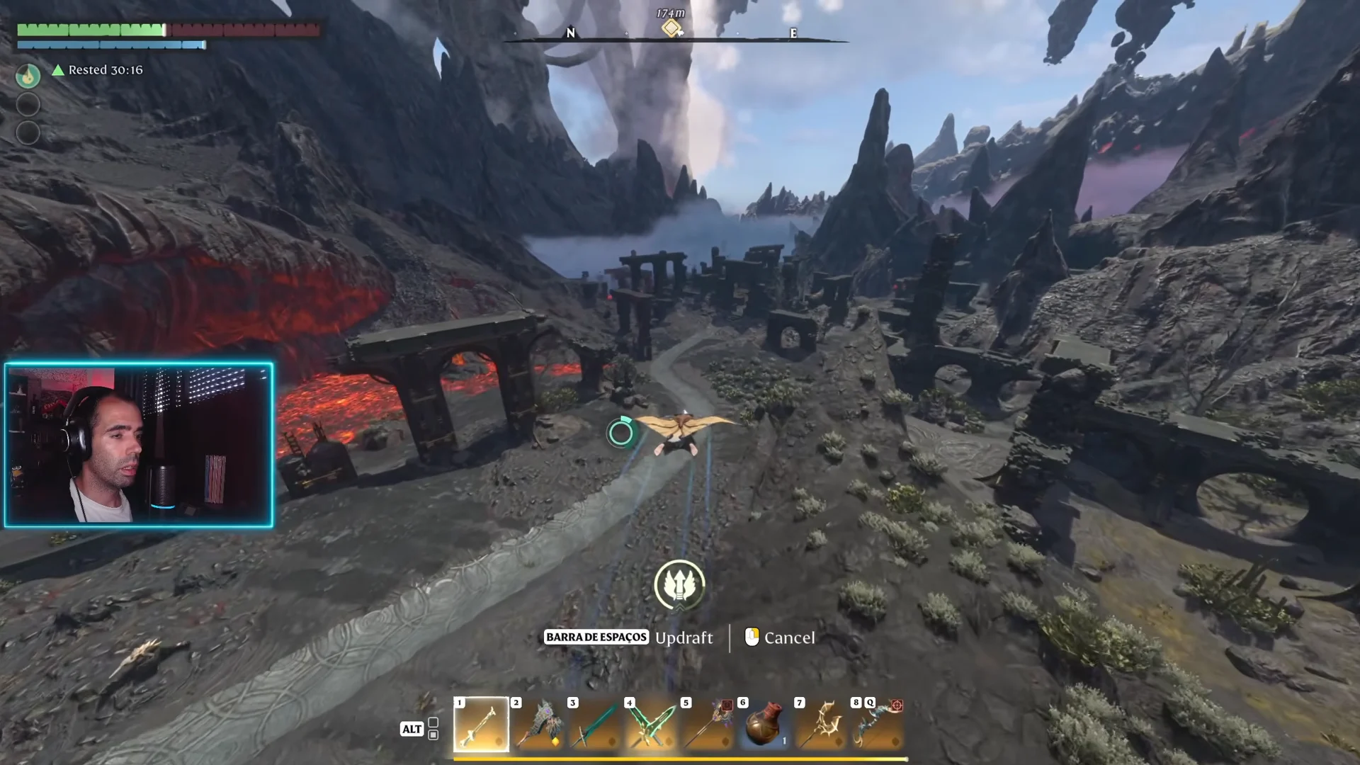 Gliding across ruins