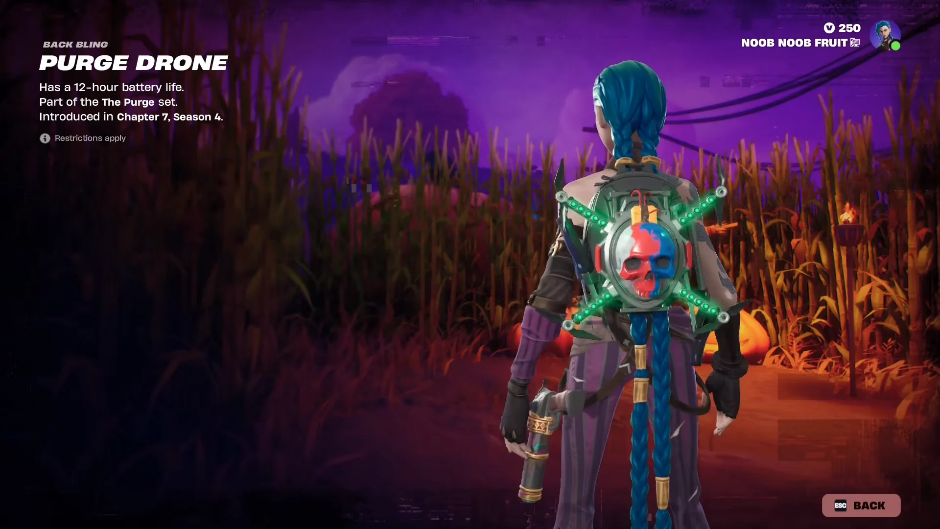 Purge Drone Back Bling