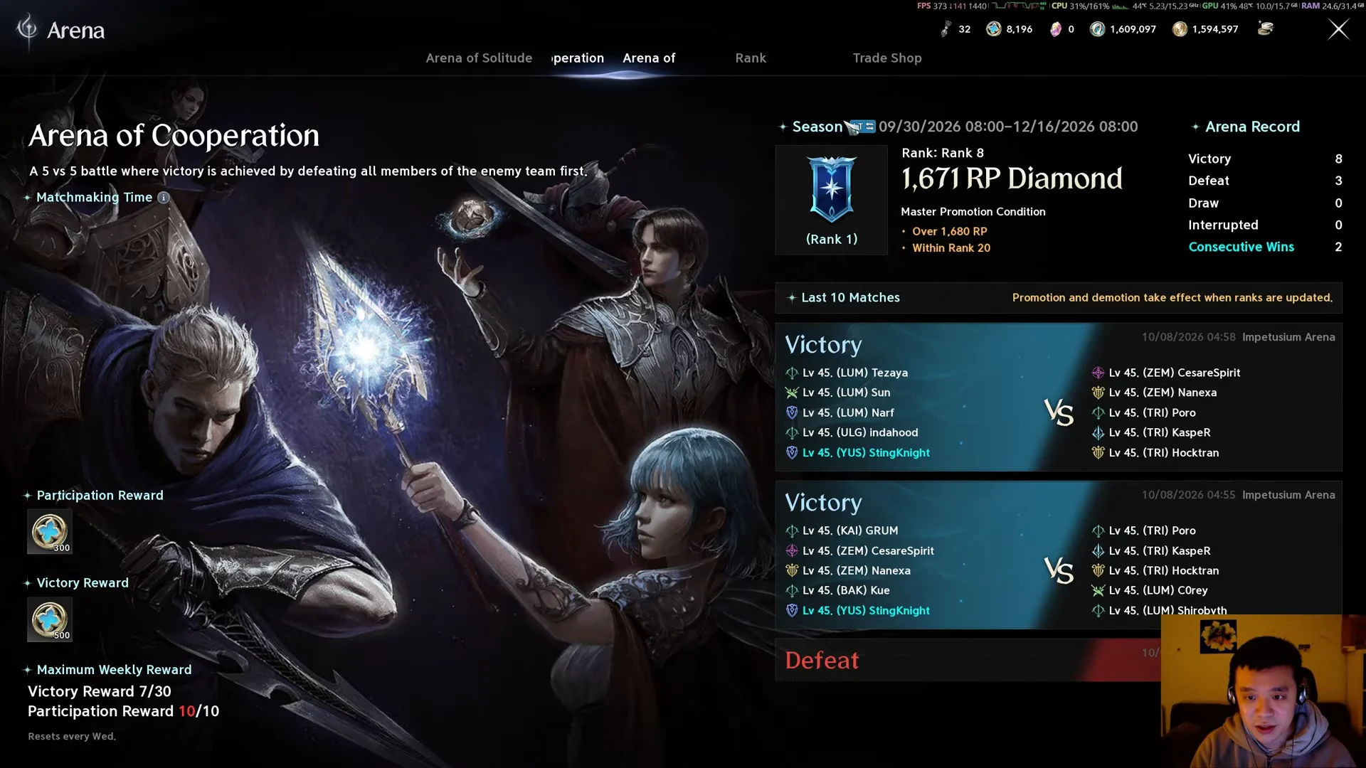 Finding Local vs. Server Time in the Arena Menu