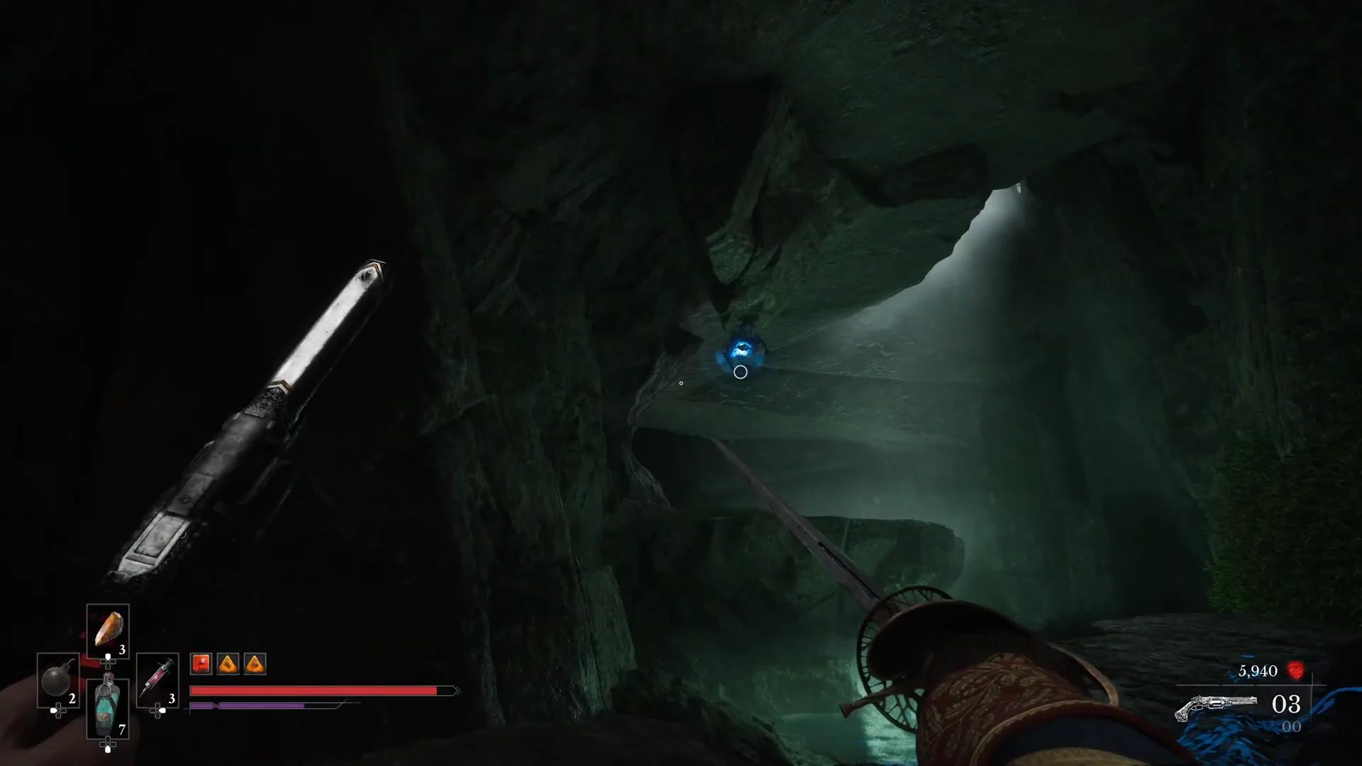 Grappling across the cave chasm