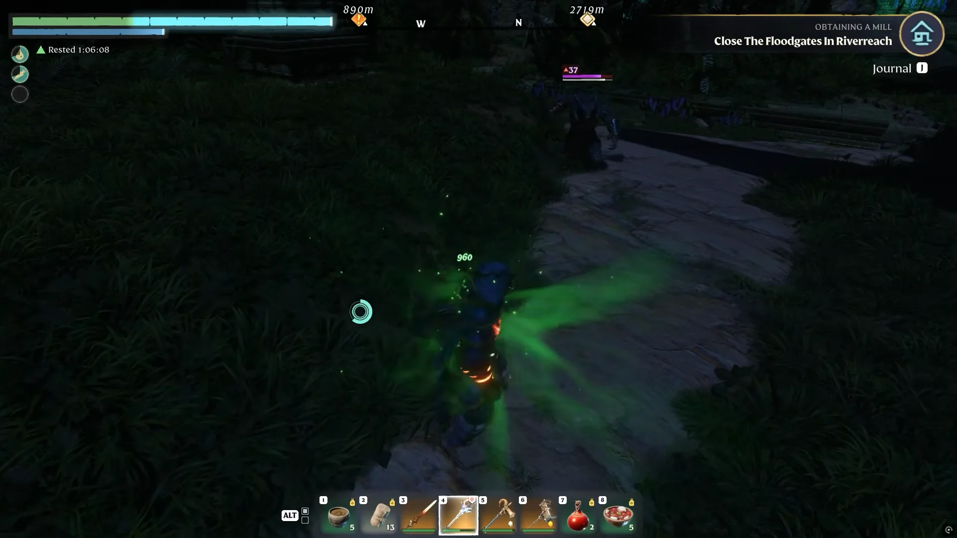 fighting a Drak'Dal enemy at night