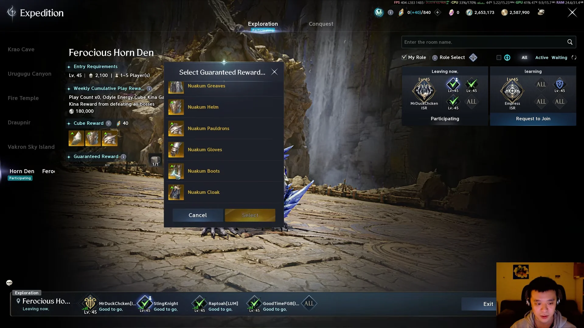 Dungeon setup and loot selection