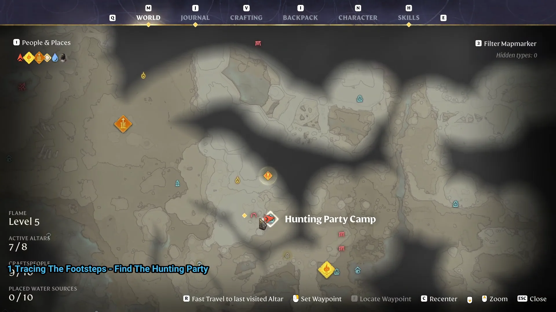 journal Find The Hunting Party done, location Hunting Party Camp