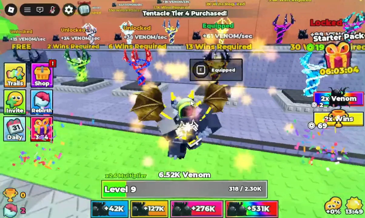 Upgrading Tentacles in Win Shop
