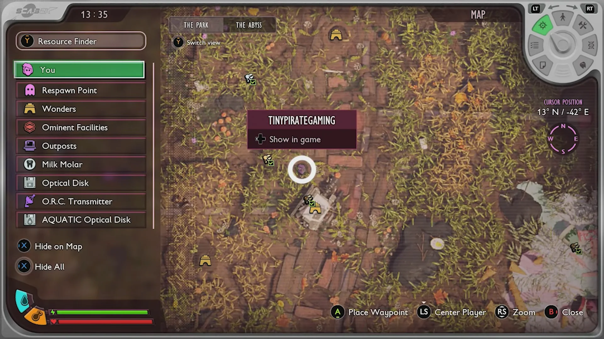 Weevil Figurine Map Coordinates