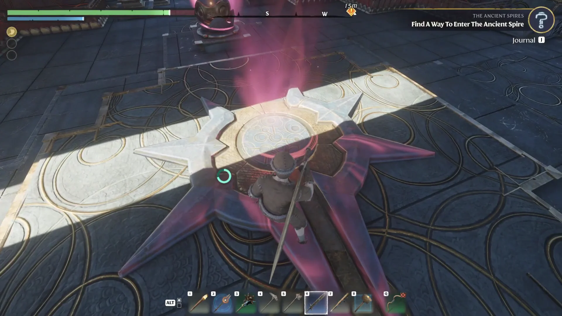 Activating the spire entrance teleporter
