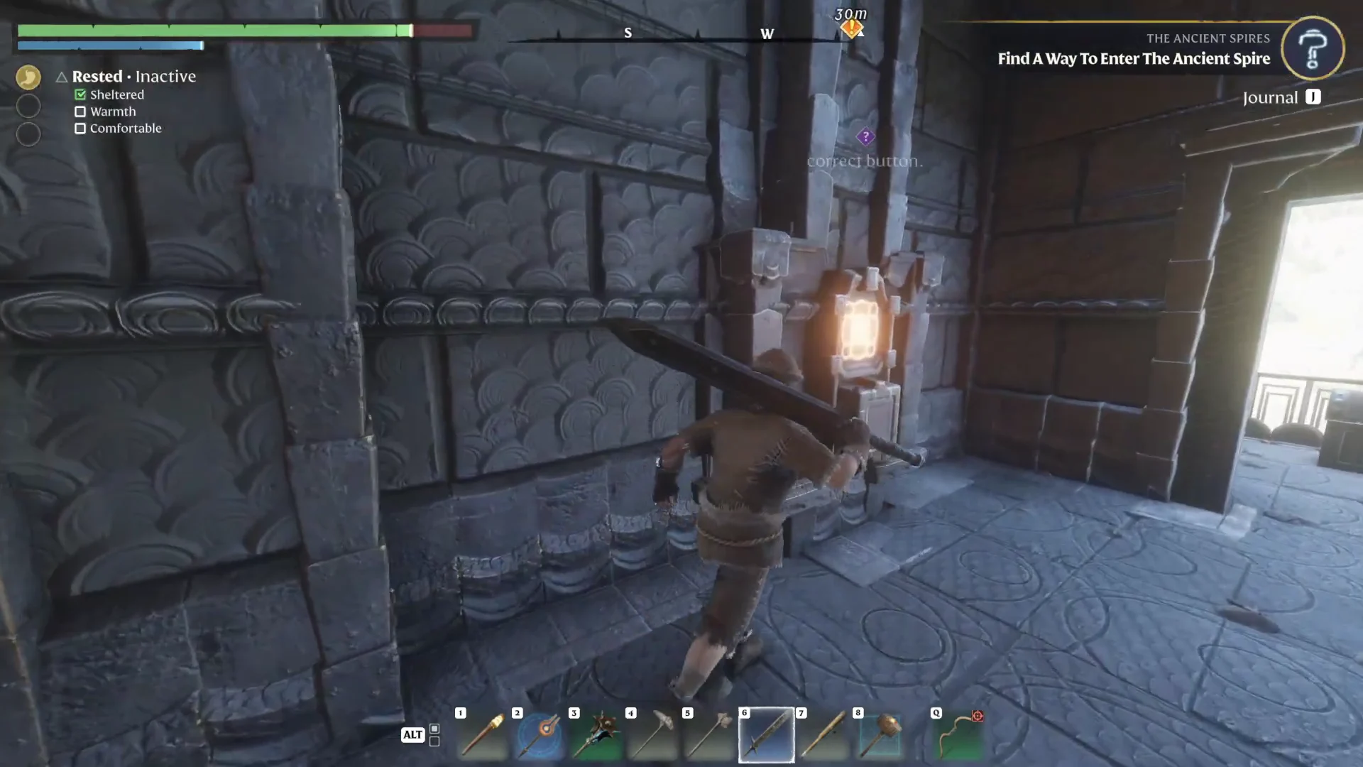 First locked door button