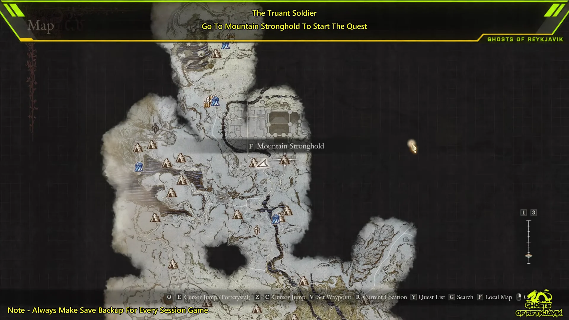 Map overview of Mountain Stronghold