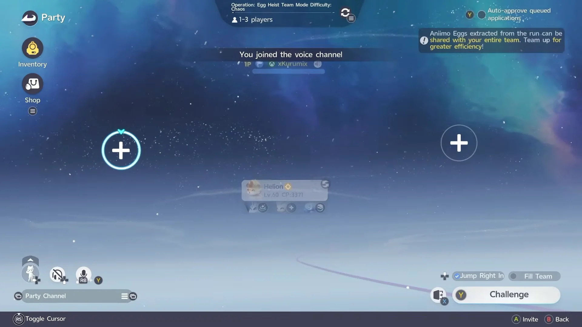 Chaos Challenge Match Setup