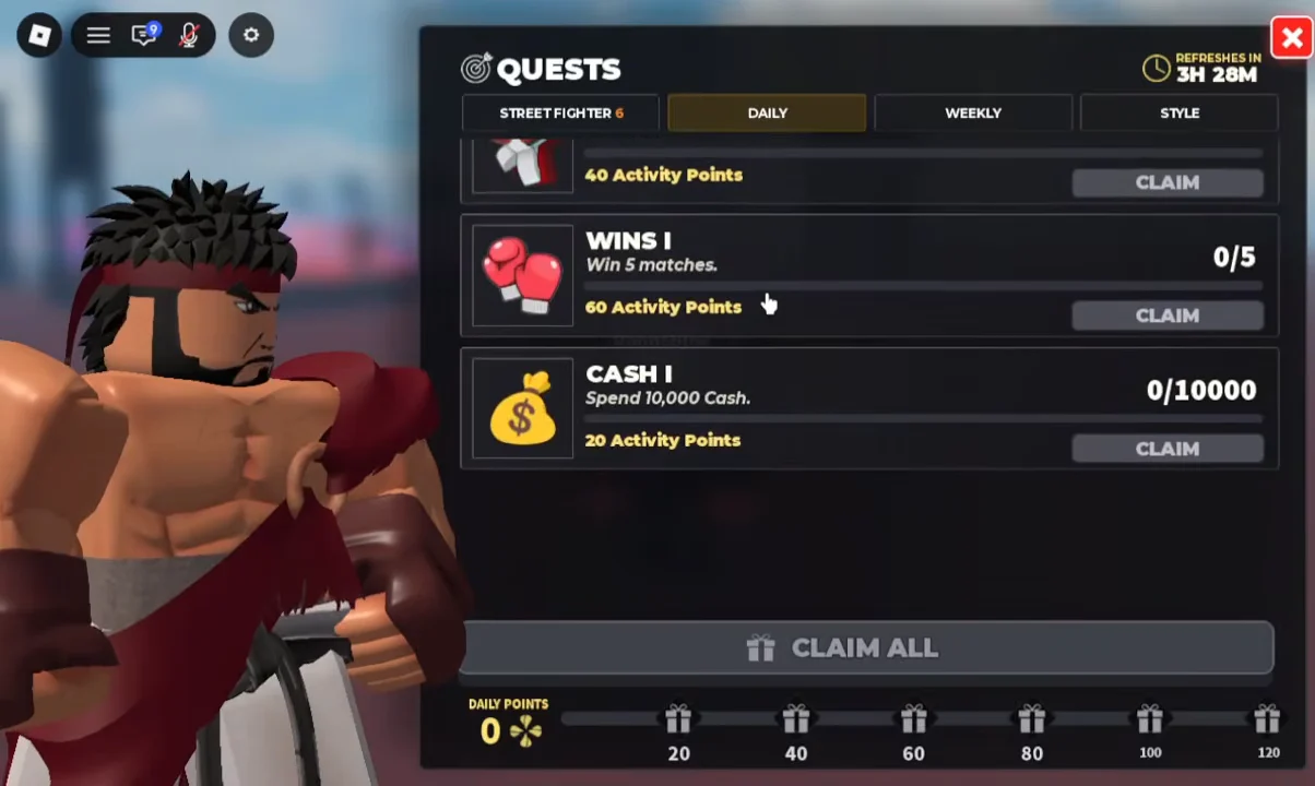 Daily Quests Tab