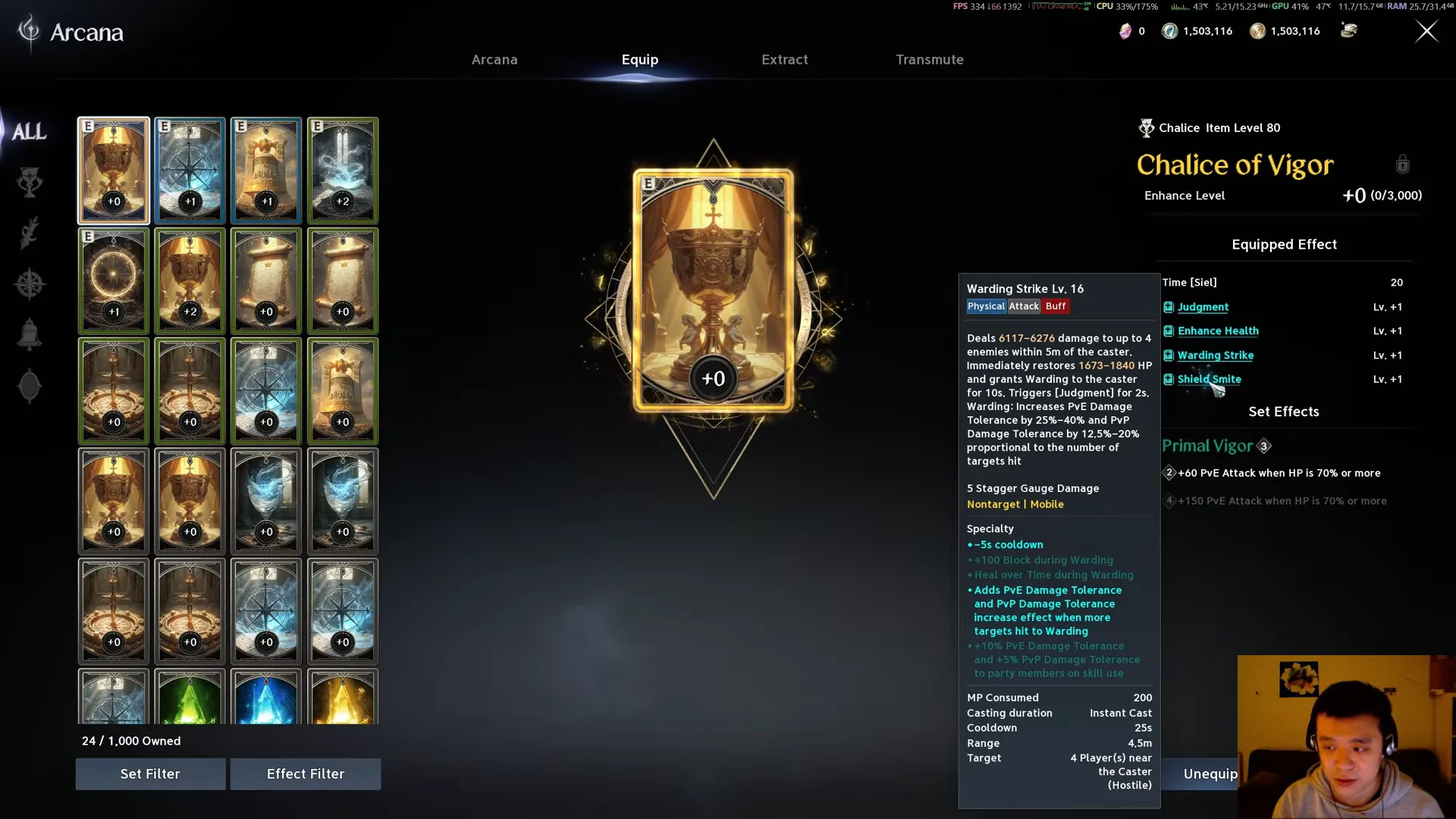 Equipping Card & Gear Score Showcase