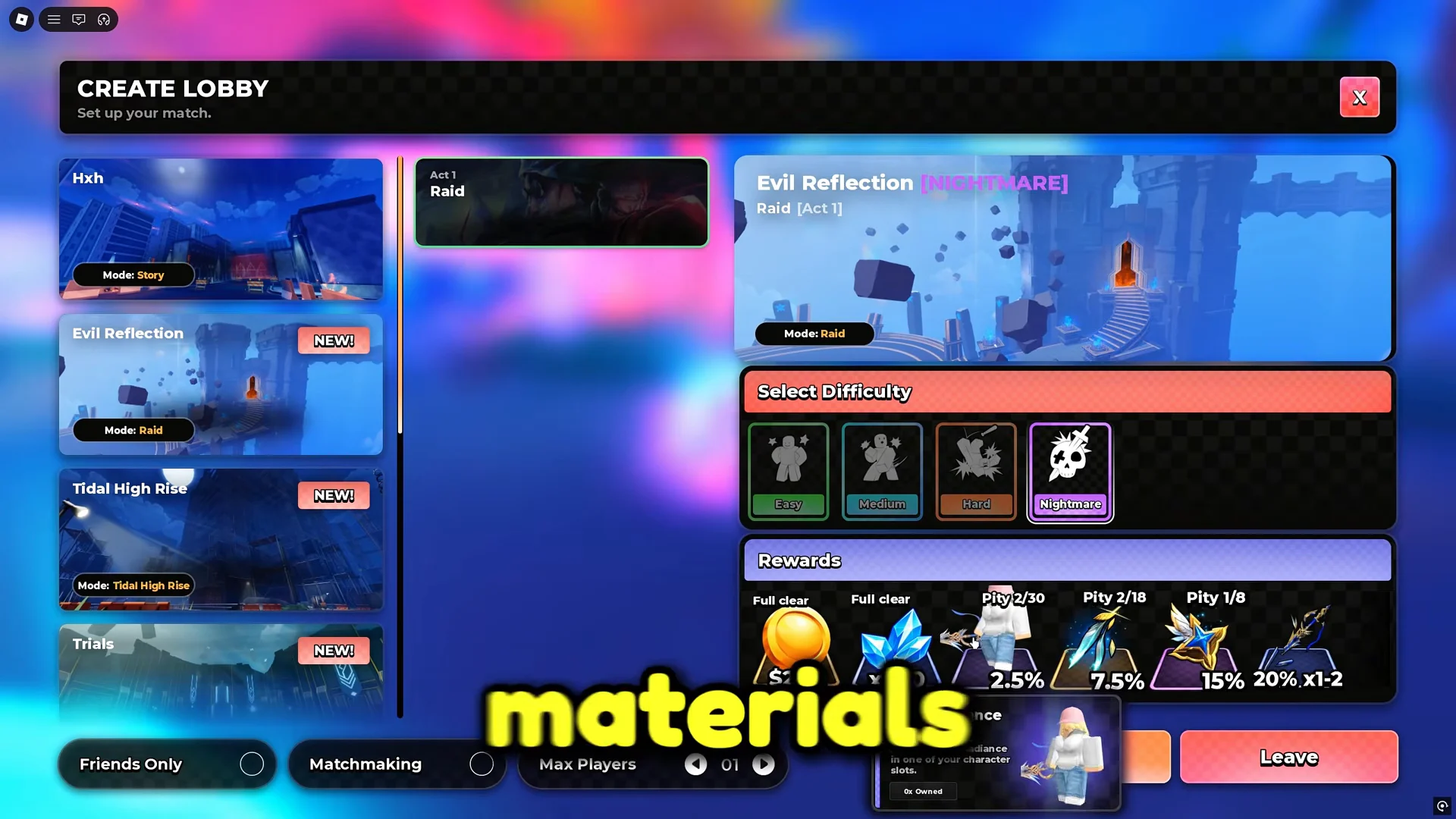 Raid Lobby Setup