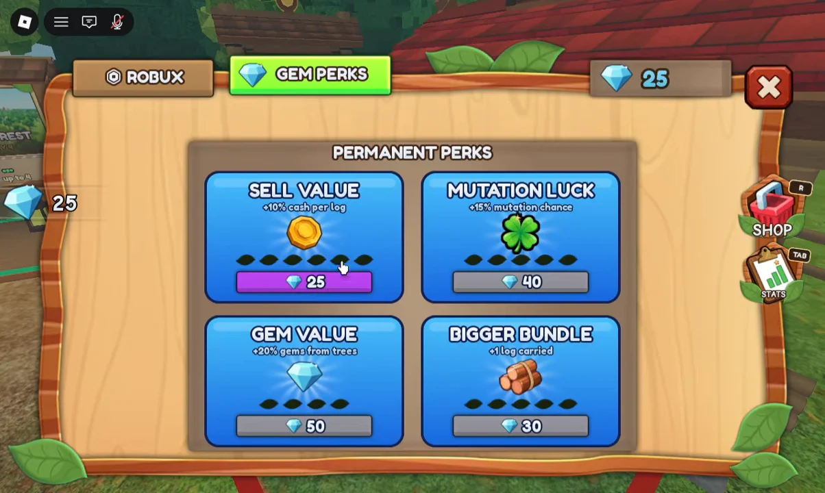 Inspecting the Shop & Gem Perks