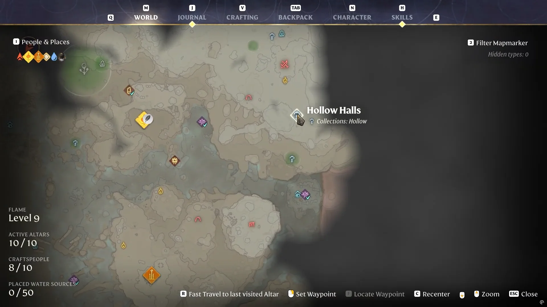 Map Location of Hollow Halls