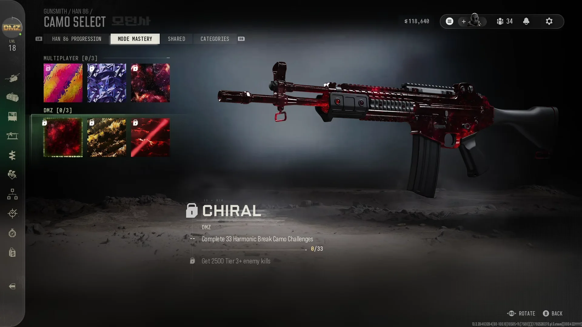 Chiral DMZ mastery camo