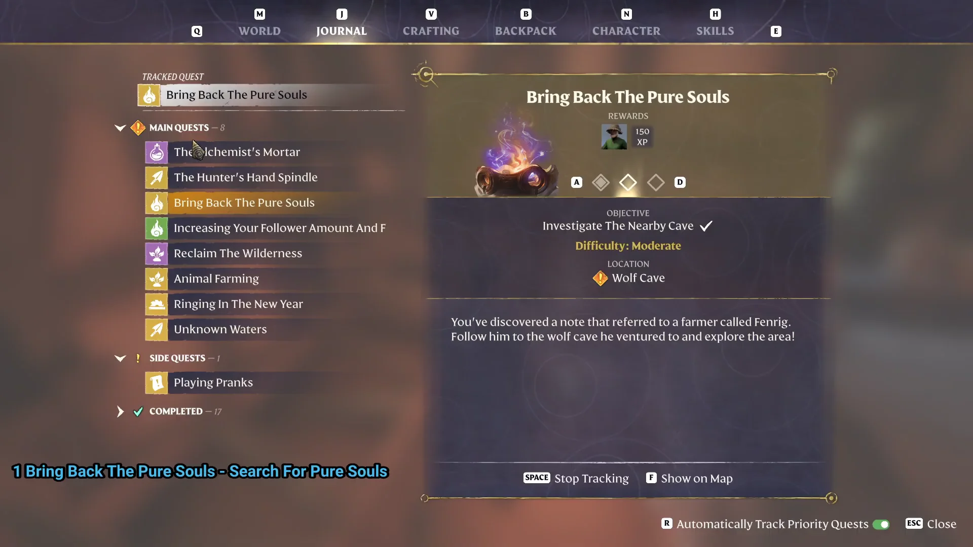 journal Investigate The Nearby Cave, Wolf Cave