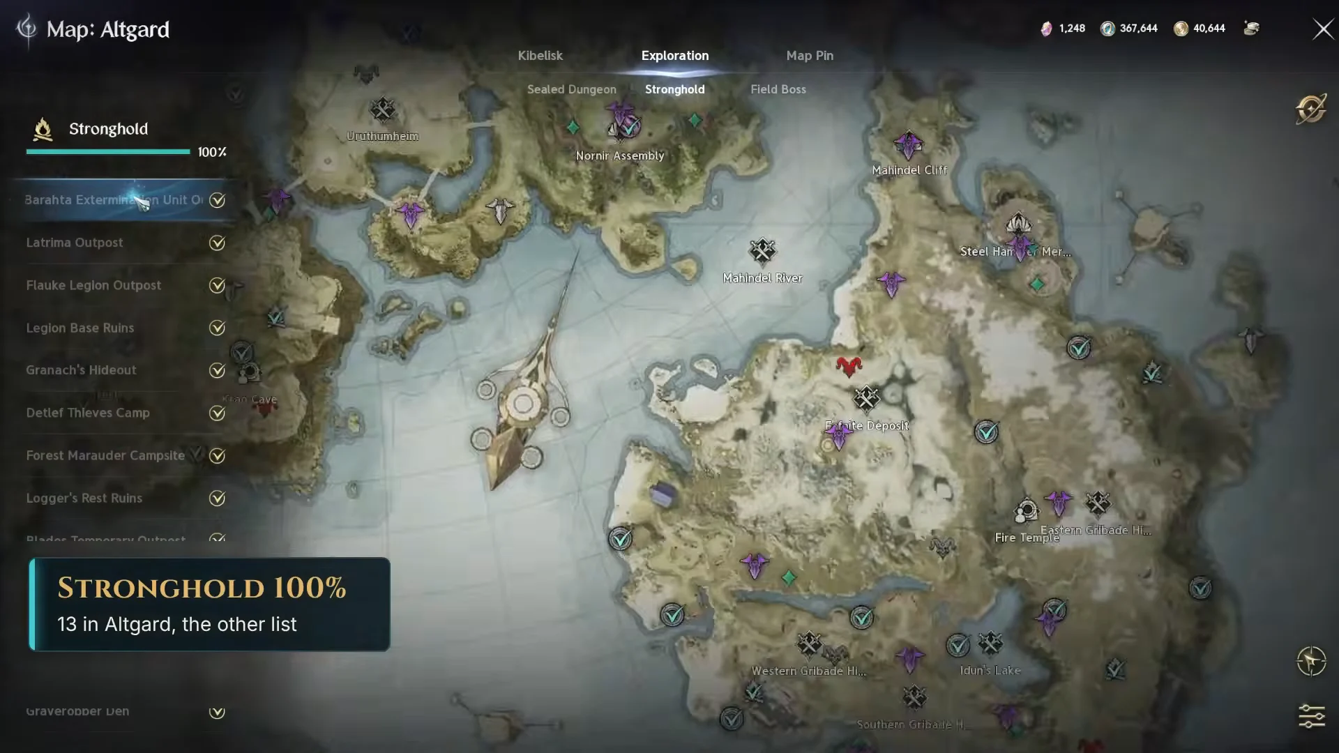 Stronghold List Overview