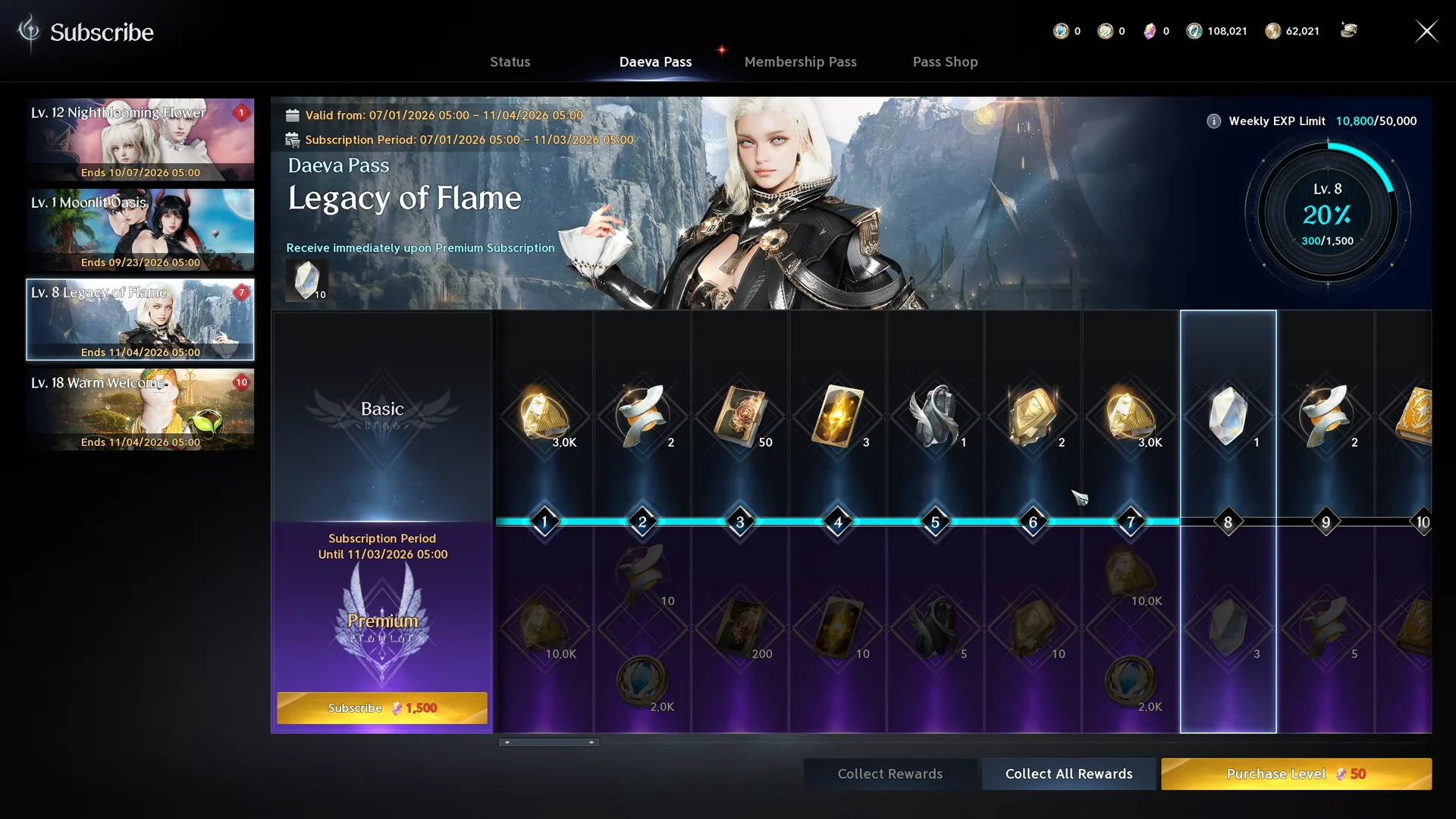 Claiming Level 8 Rewards