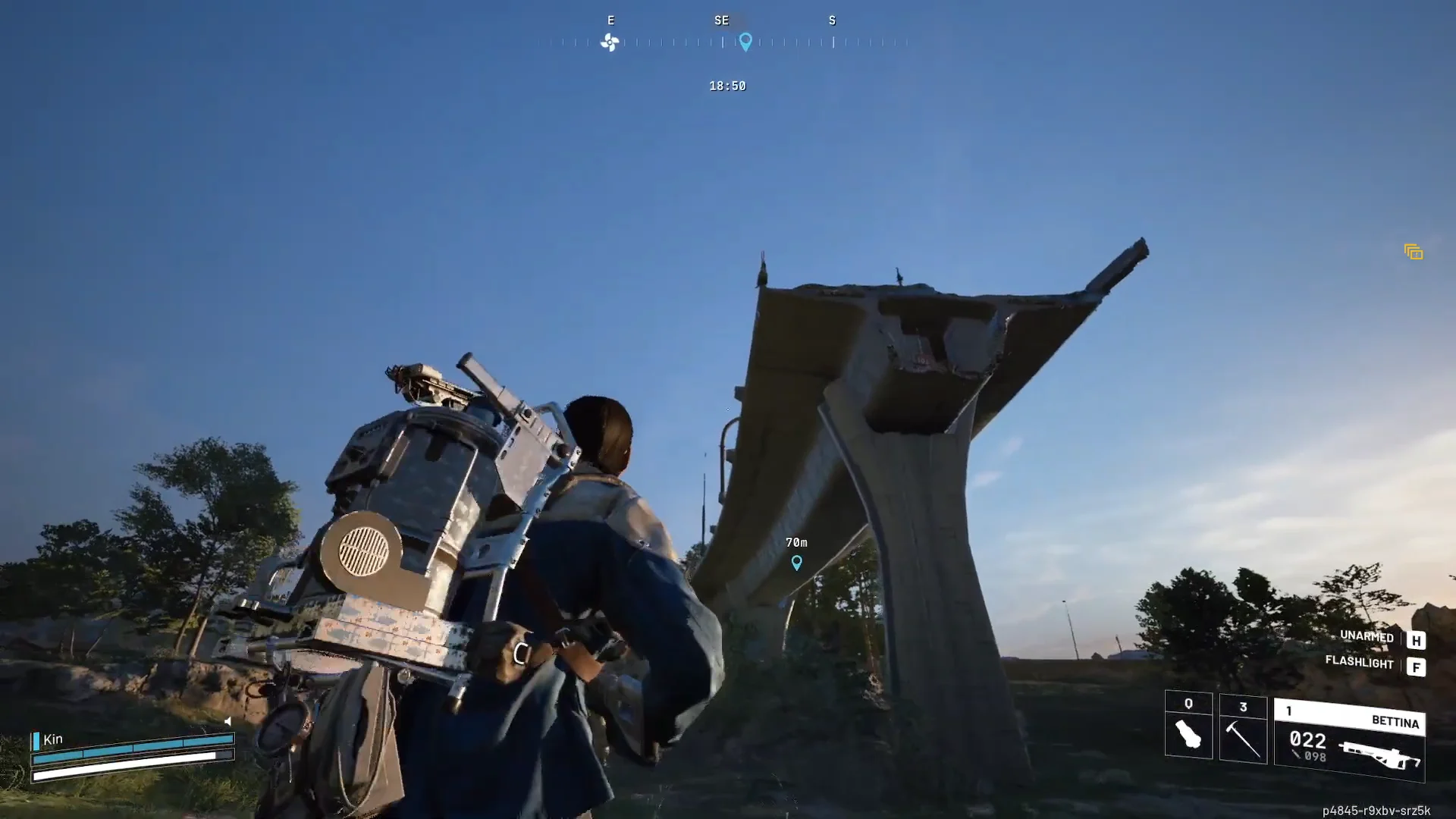 Approaching the highway pillar