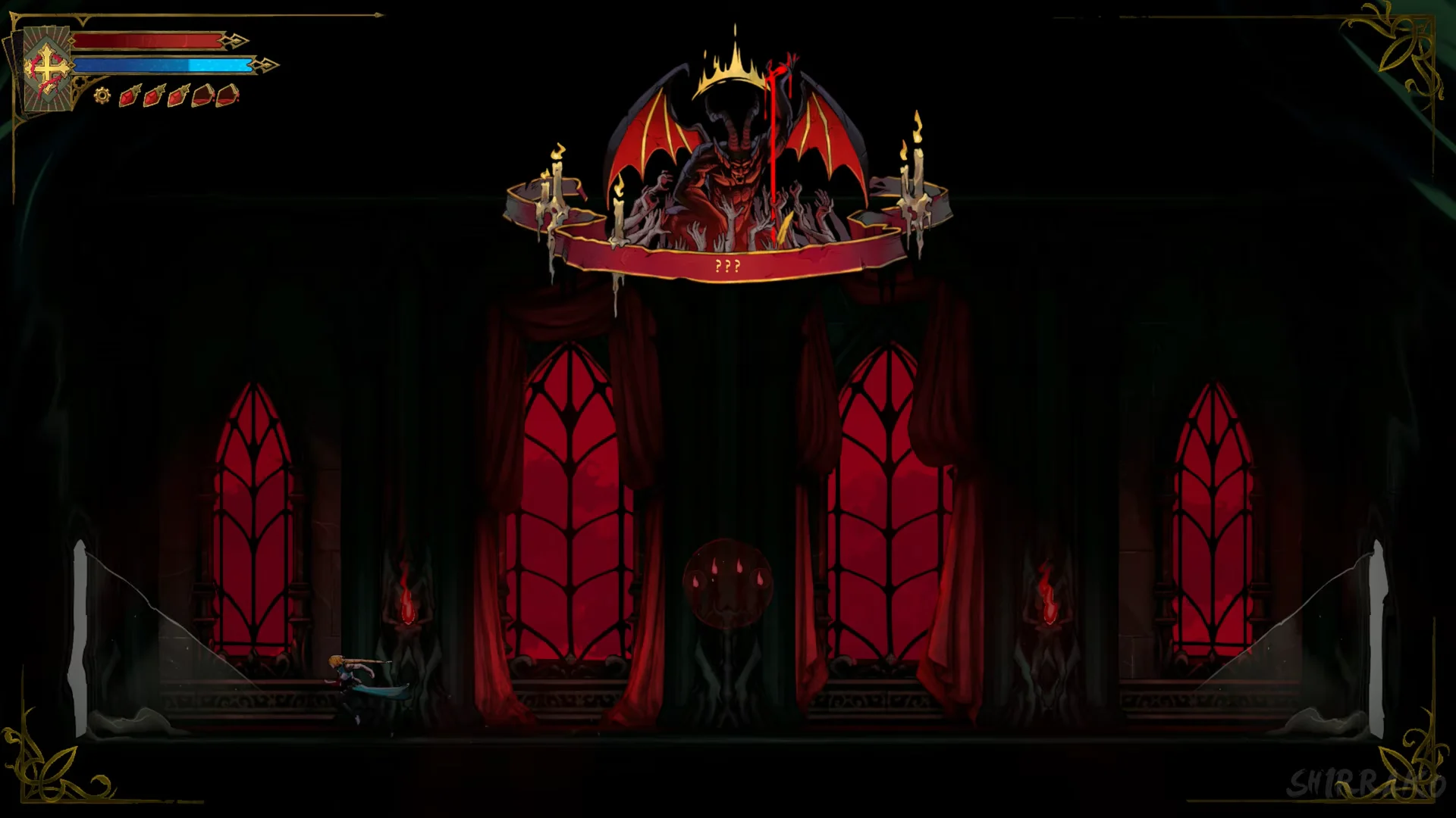 Throne hallway with ??? bar