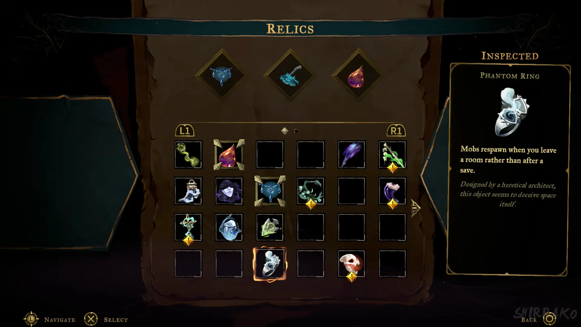 Phantom Ring equip menu