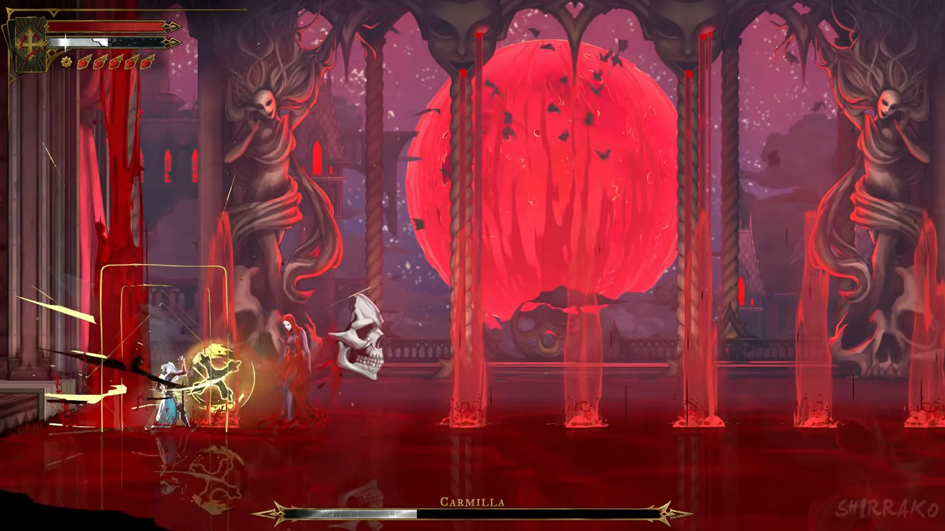 Blood columns and lunge