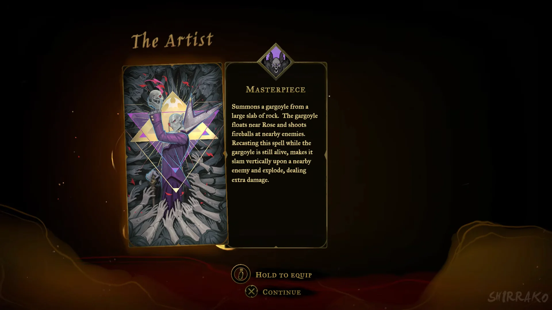 The Artist card and Masterpiece text
