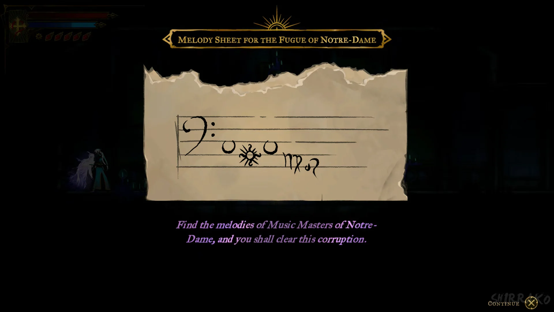 Melody Sheet for the Fugue