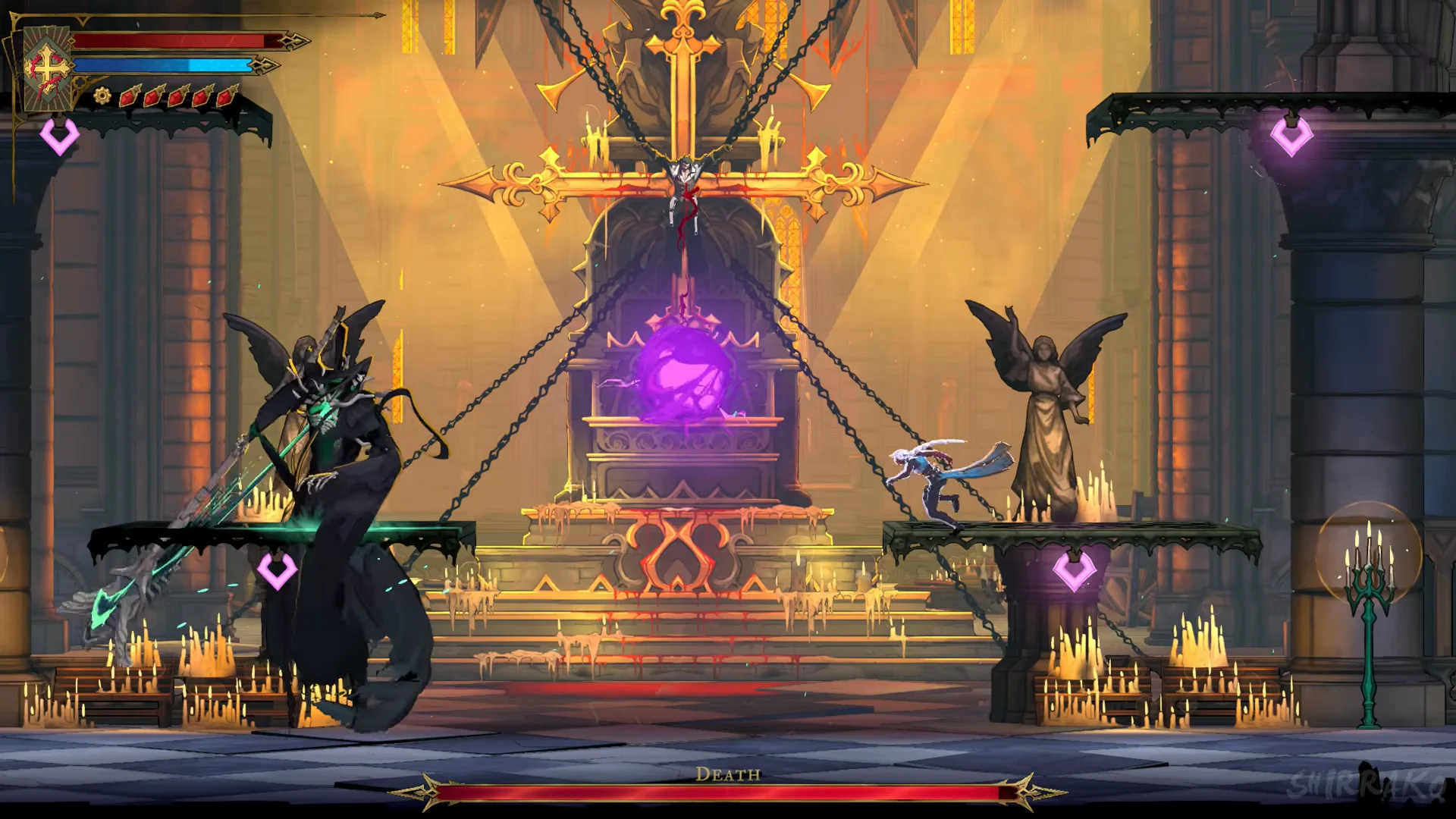 Death health bar in the Transept