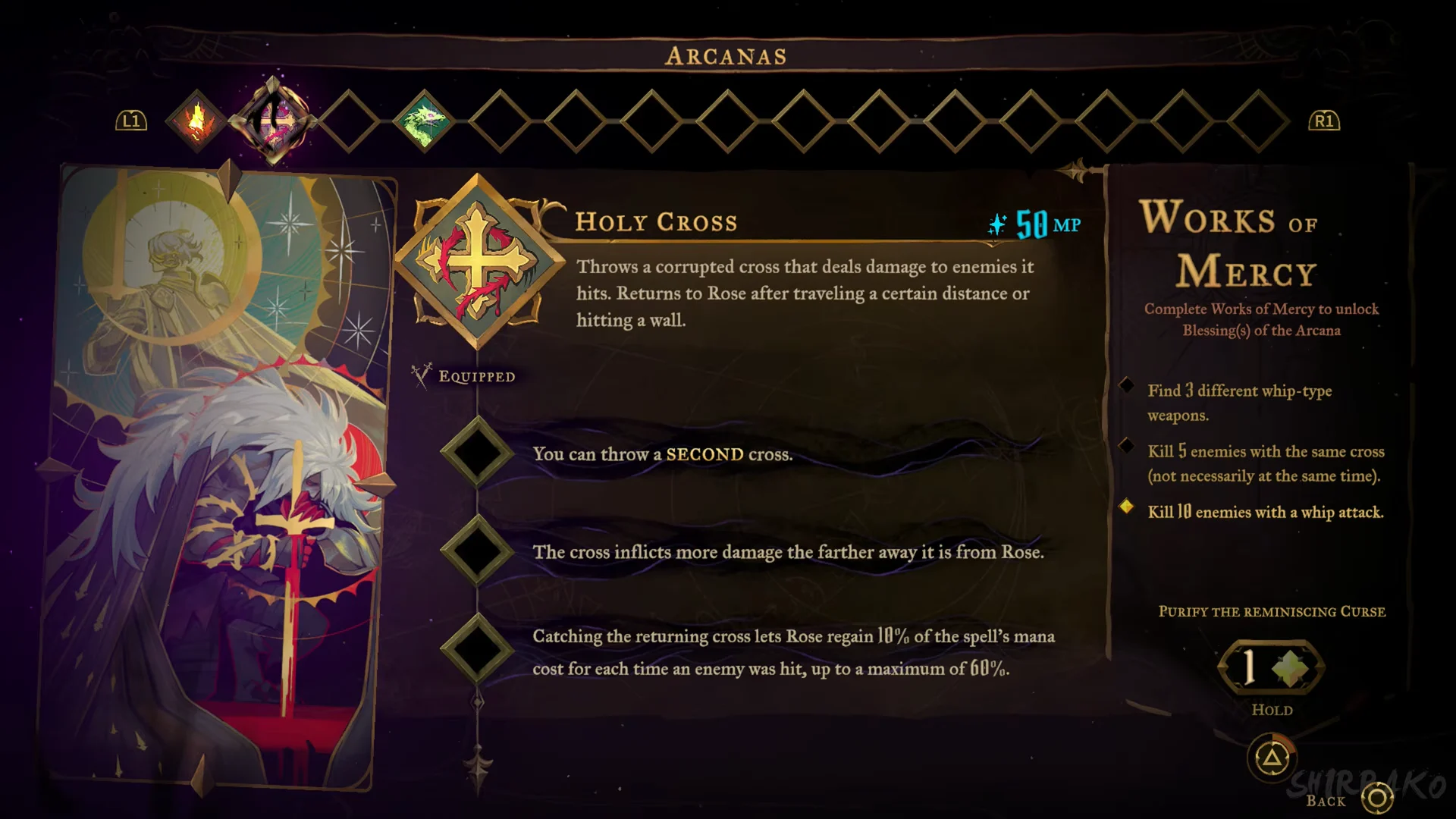 Arcanas menu Works of Mercy