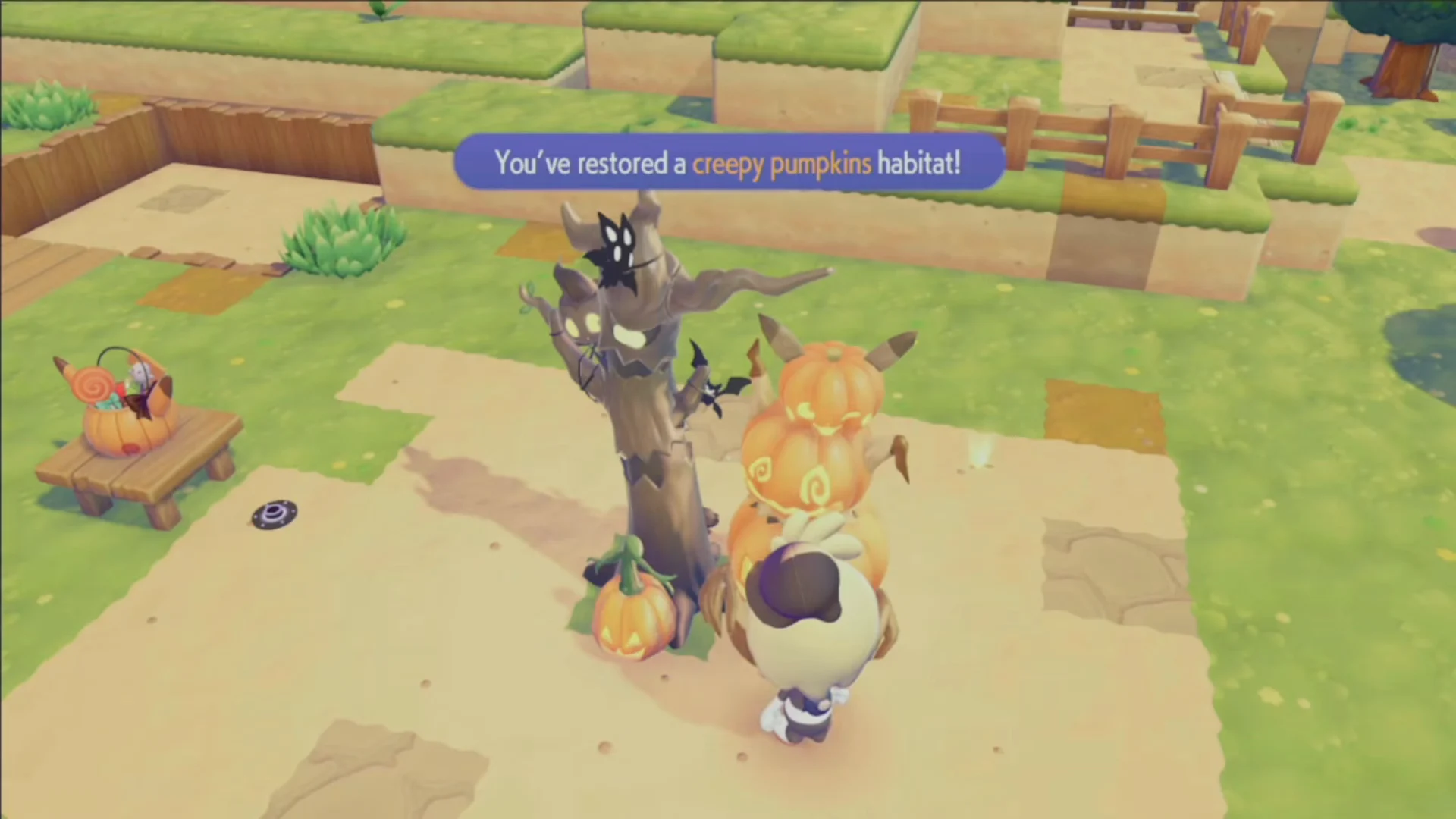 Placing the Pumpkin lantern and Pumpkin lantern tower