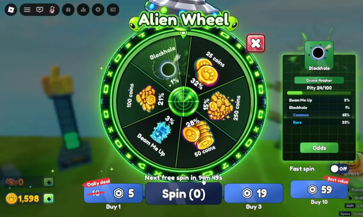 Free spin timer explanation