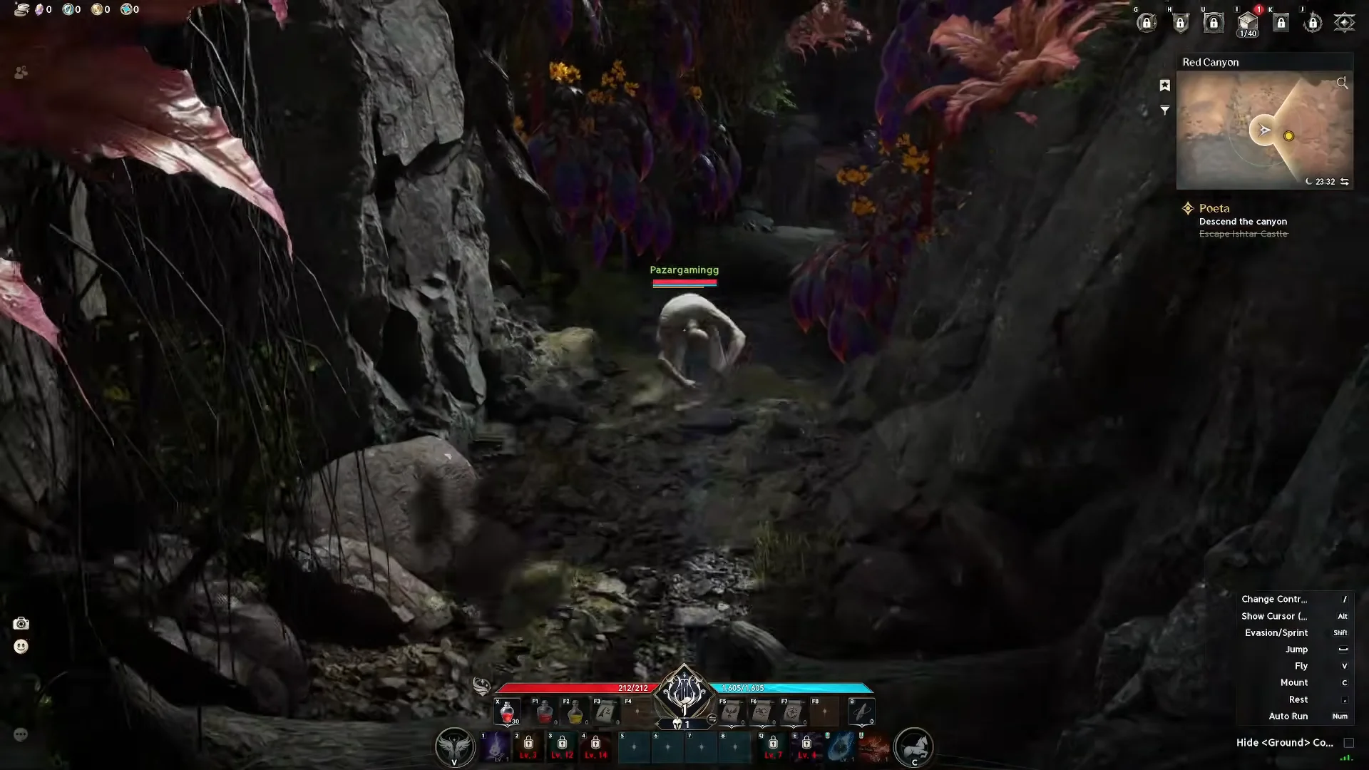 Entering the descent trail