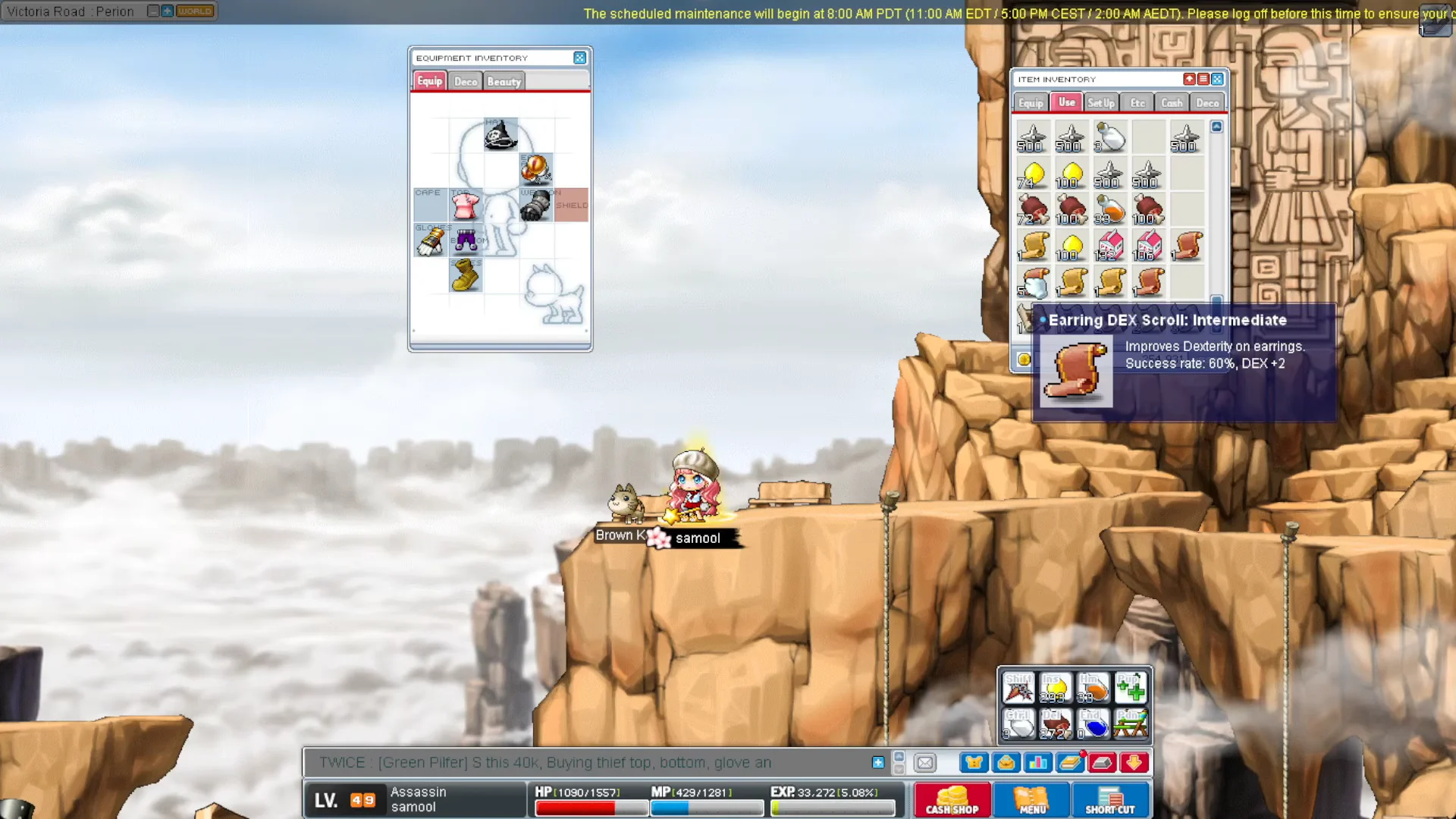 Earring options and scrolling rationale