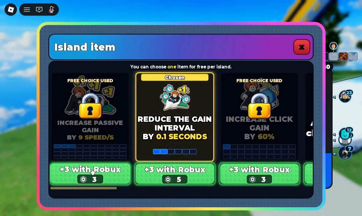 Selecting the recommended shop upgrade