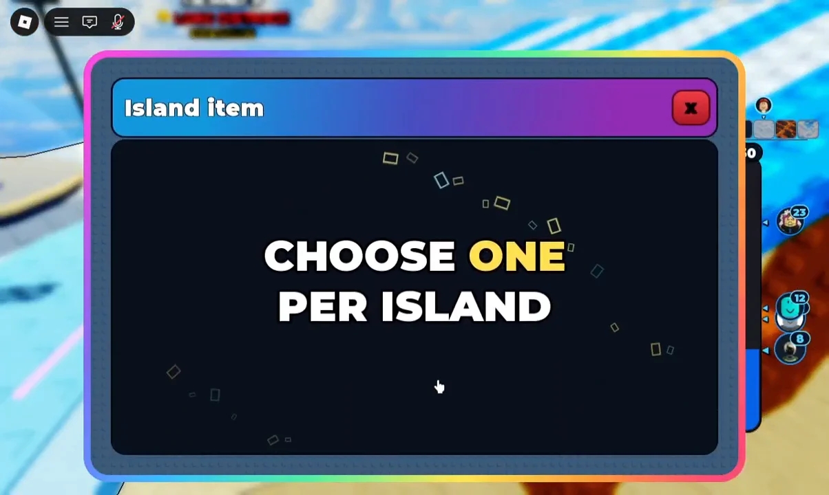 Landing at Island 9 and claiming upgrade