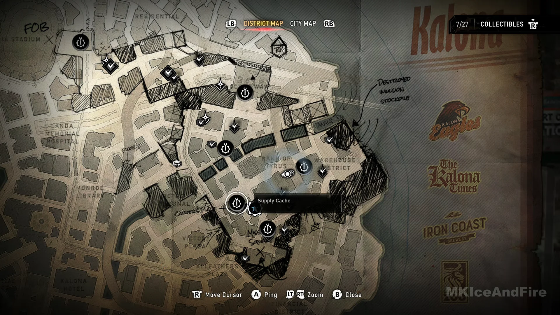 Map cursor on a Supply Cache