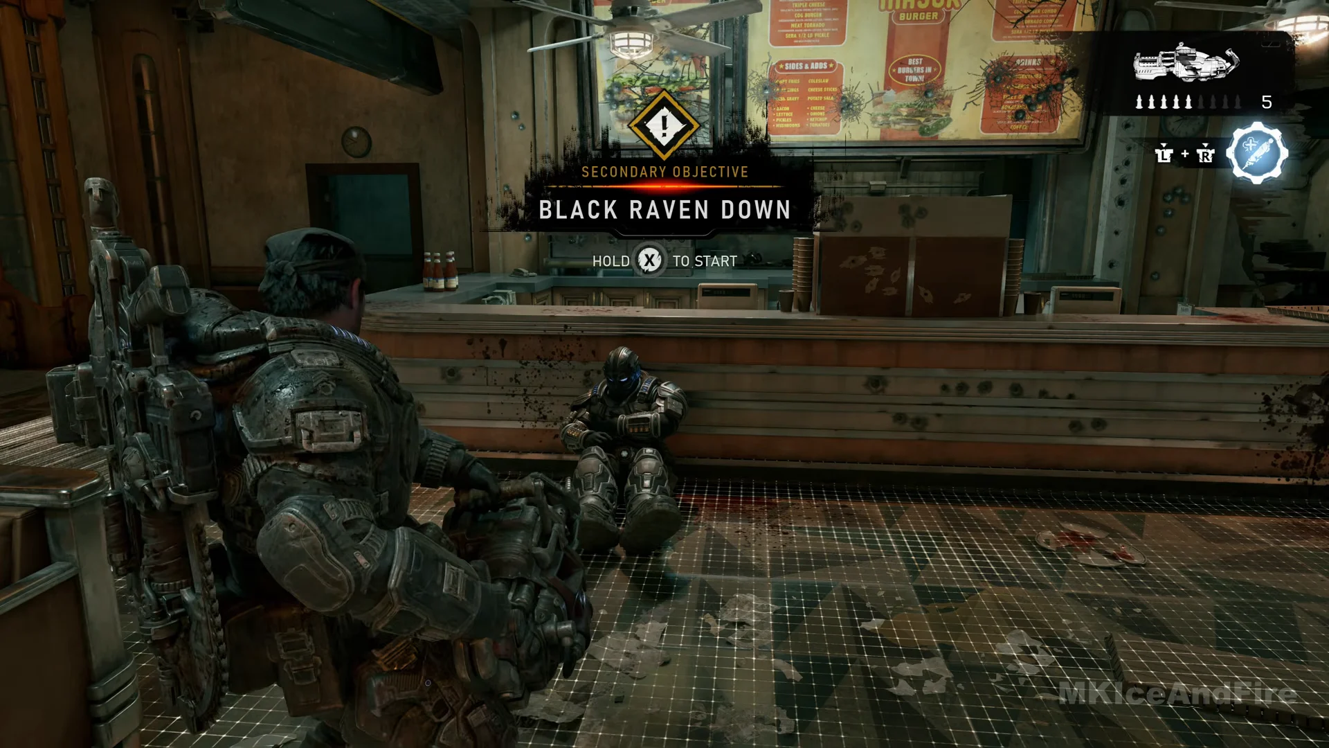 Black Raven Down prompt in diner