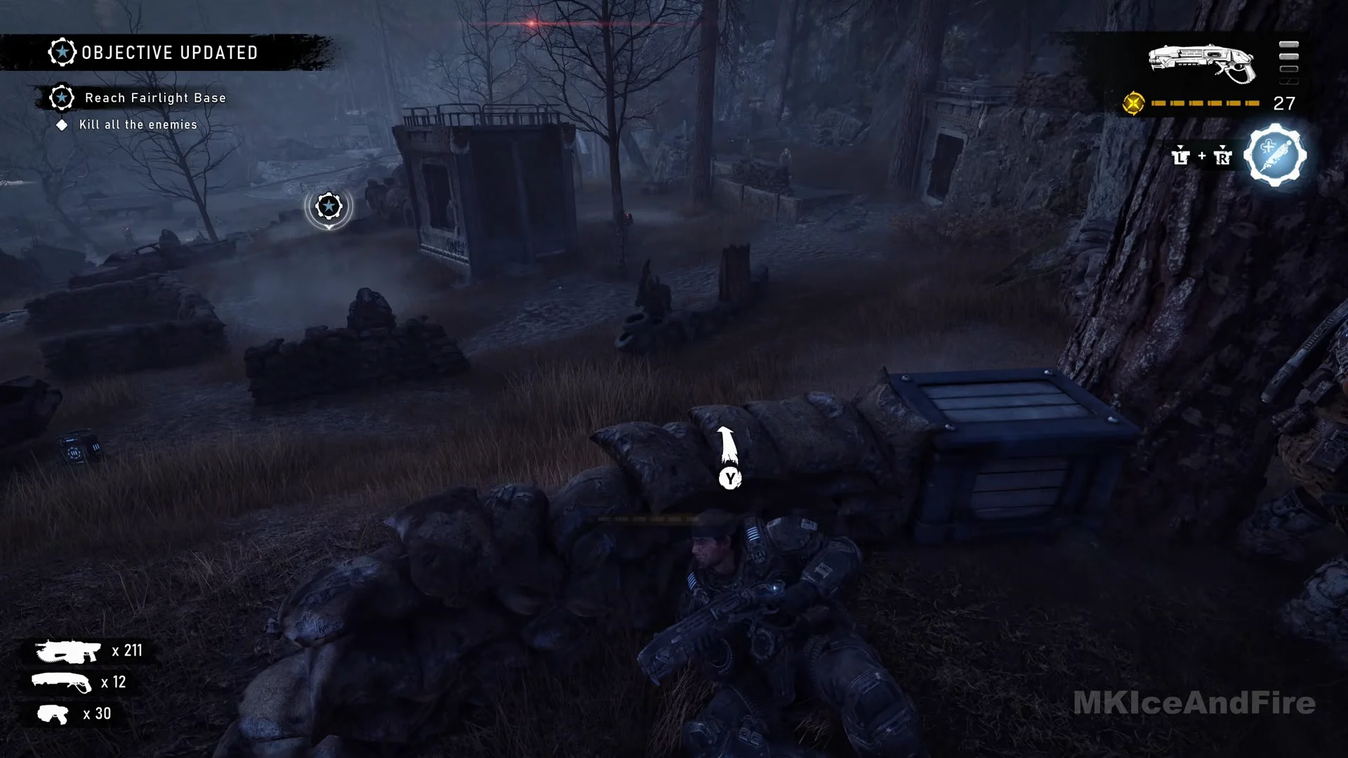 Ridge above the sniper-covered clearing