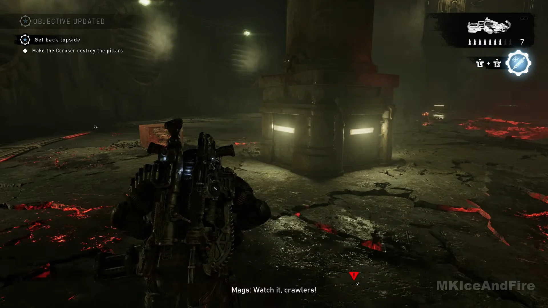 Objective: make it destroy pillars