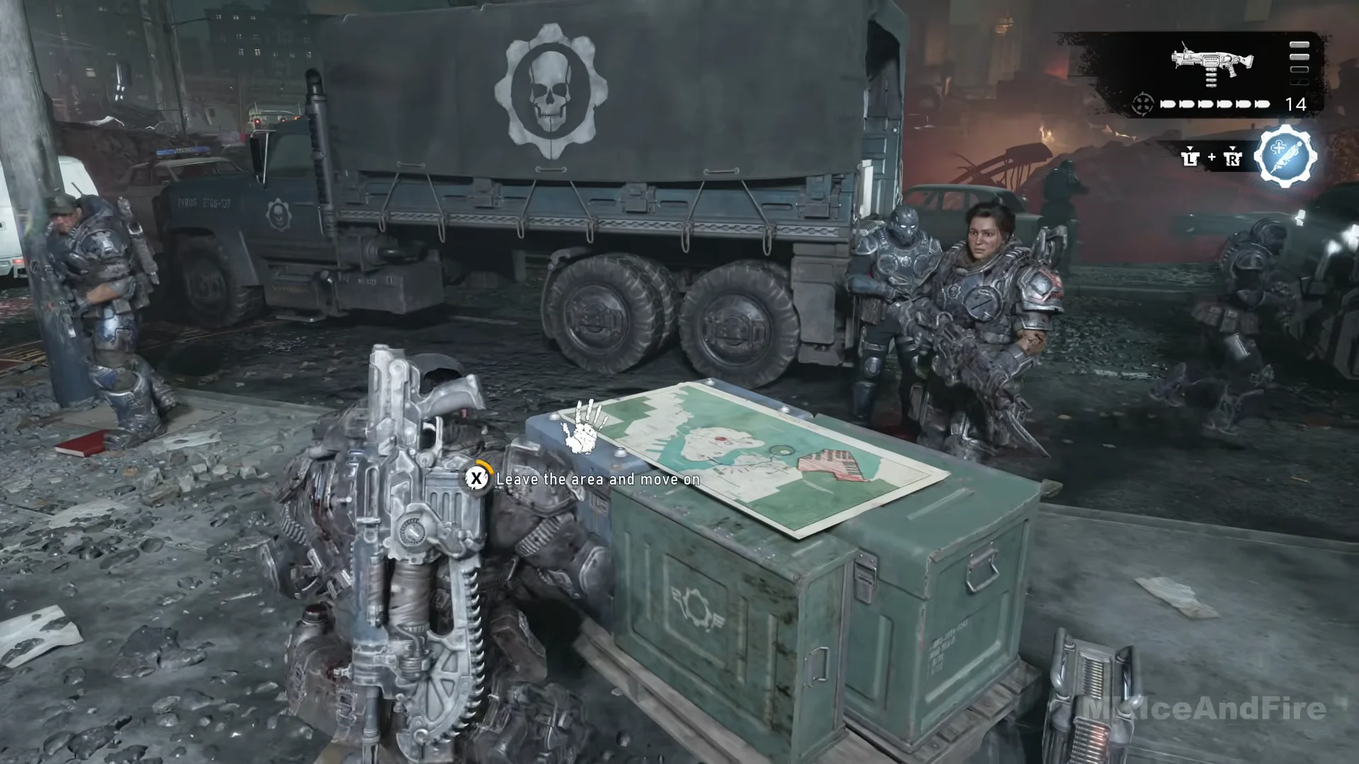 Leave the area prompt at the trucks