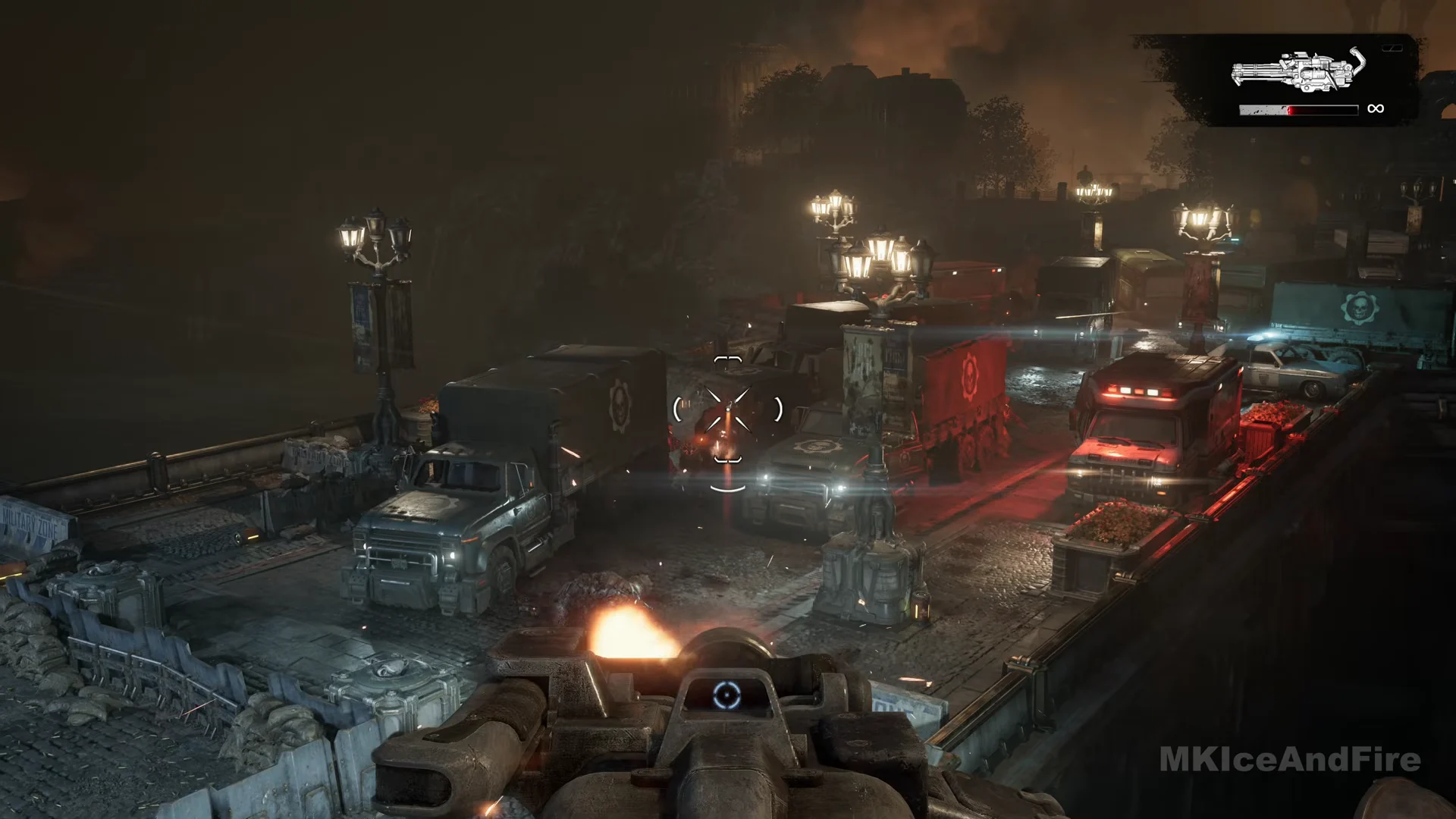 Mounted turret over the bridge